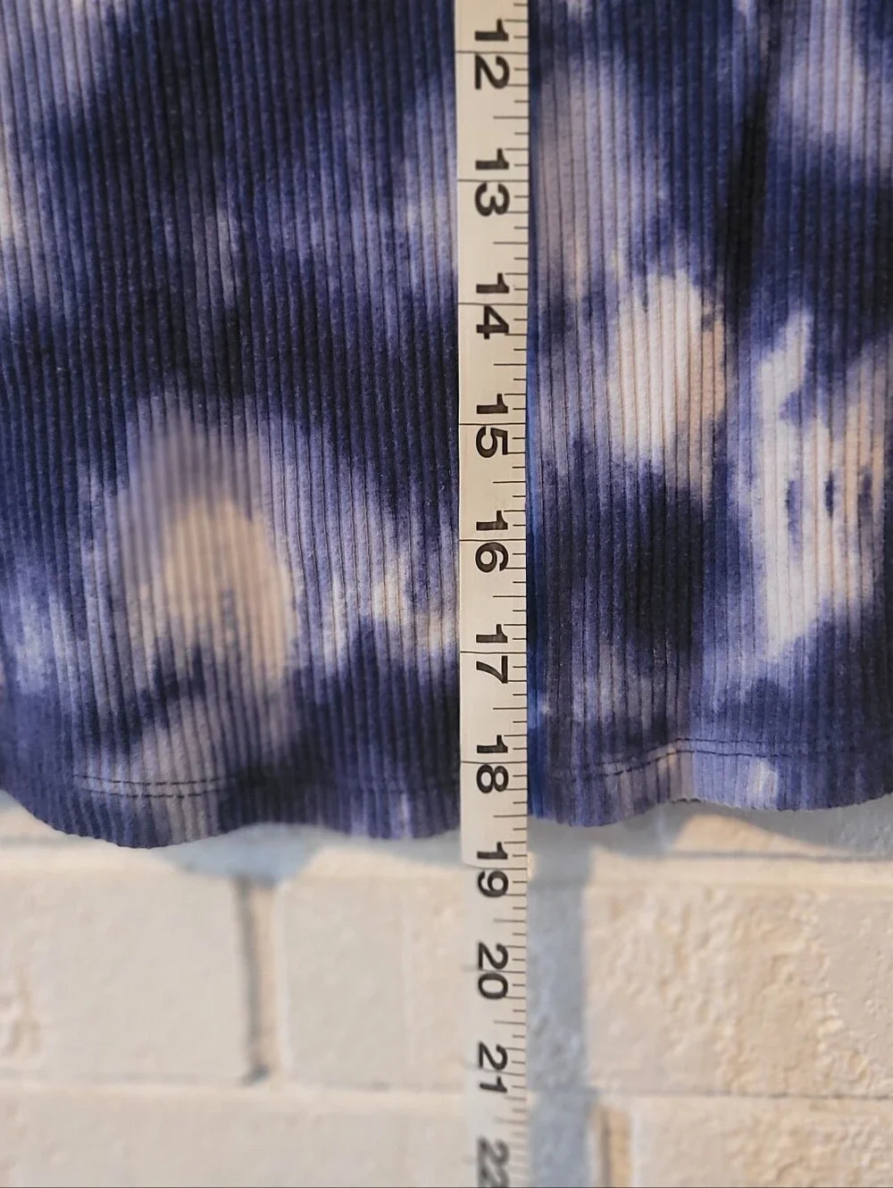 Old Navy Girls Tie Dye Ribbed Long Sleeve Shirt Size L (10-12) Blue White